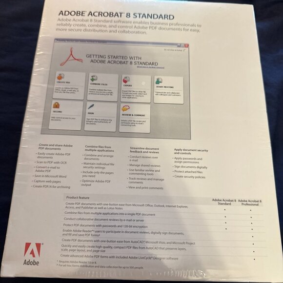 Adobe Acrobat 8 Standard For Windows New in Box Sealed - Picture 2 of 6